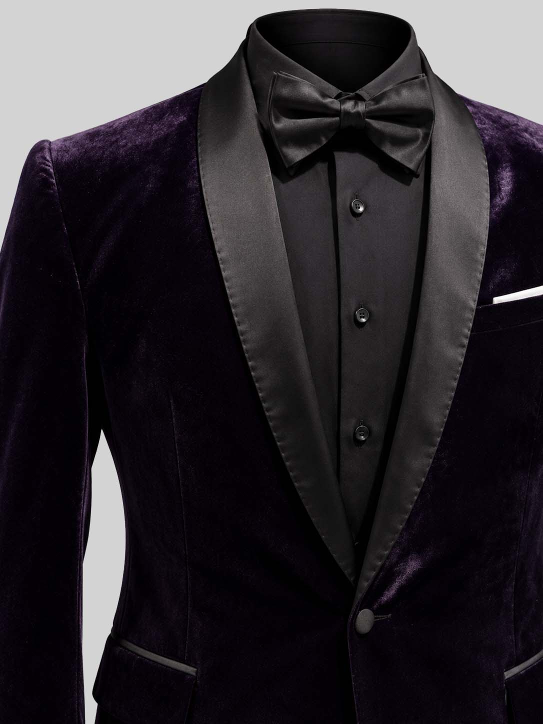 VIOLET SHAWL LAPEL SILK TUXEDO