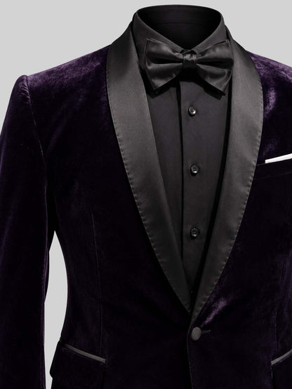 VIOLET SHAWL LAPEL SILK TUXEDO