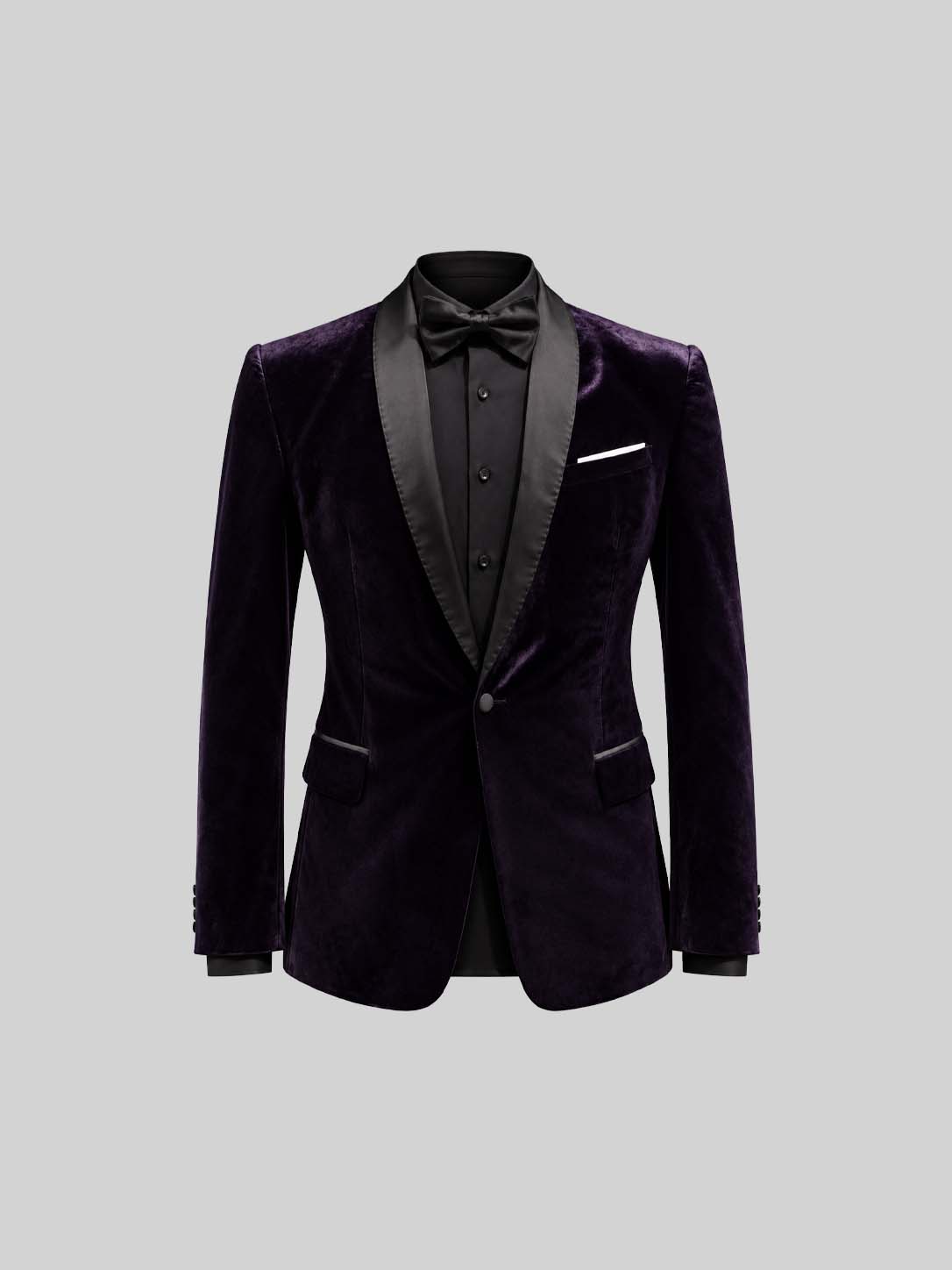 VIOLET SHAWL LAPEL SILK TUXEDO
