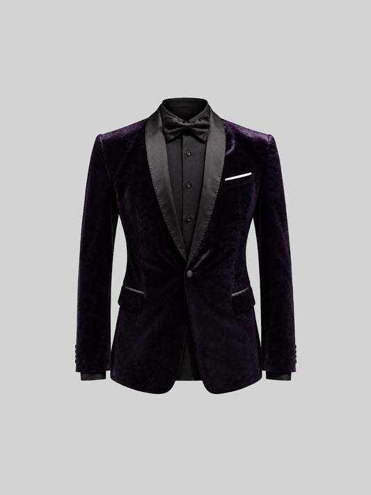 VIOLET SHAWL LAPEL SILK TUXEDO