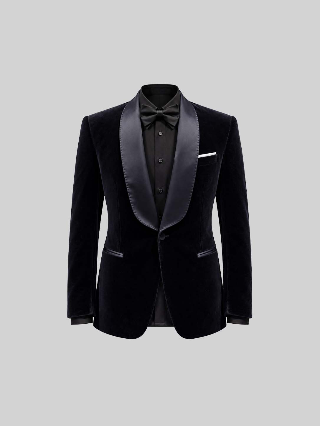 DARK BLUE SILK VELVET TUXEDO