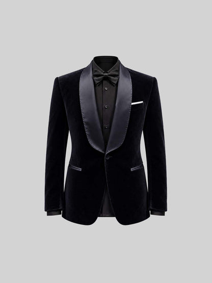 DARK BLUE SILK VELVET TUXEDO