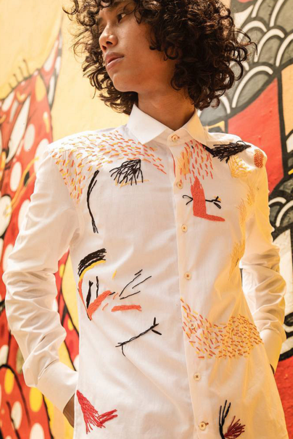 HAND EMBROIDERED CONTEMPORARY SHIRT