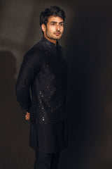 Black miror work nehru jacket